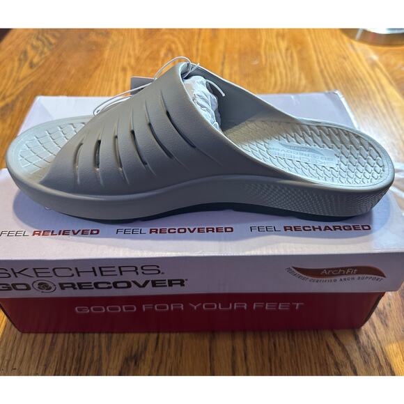 Brand New Skechers GO RECOVER Arch Fit Sandals - Grey - Picture 1 of 11